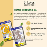 Combo Viên Uống DHC Ngừa Mụn, Mờ Thâm 30 Ngày ( Zinc Kẽm & Vitamin C )