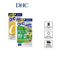 Combo viên uống rau củ và Vitamin C DHC thanh mát cơ thể