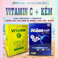 Combo viên uống sáng da, mờ thâm, ngăn mụn :Kẽm MP Zinc & VitaminC tăng cường sinh lý nam hộp 60 viên