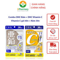 COMBO Vitamin C DHC 60v viên & Kẽm DHC 30 viên Nhật Bản 30 ngày, làm sáng da, ngừa thâm, giảm mụn