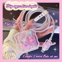 COMBO Vỏ bọc bảo vệ cáp sạc cốc sạc 20W/18W Iphone Stick NGÔI SAO 2 - TechCat Store