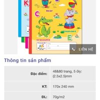 Combo vở ô ly  Hải Tiến abc 48trang
