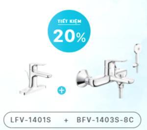 Combo vòi chậu LFV - 1401S + sen tắm BFV - 1403S - 8C