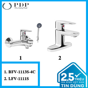 Combo vòi chậu + sen tắm Inax LFV-1111S+BFV-1113S-4C