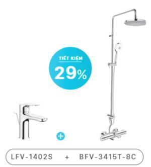 Combo vòi chậu + sen tắm INAX LFV-1402S + BFV-3415T-8C