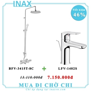 Combo vòi chậu + sen tắm INAX LFV-1402S + BFV-3415T-8C