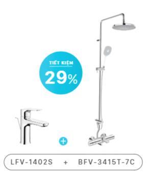 Combo Vòi chậu + Sen tắm LFV-1402S + BFV-3415T-7C