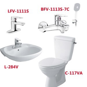 Combo vòi rửa mặt Inax LFV-1111S + Sen tắm Inax BFV-1113S-7C