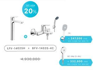 Combo vòi sen tắm inax BFV-1403S-4C + LFV-1402SH