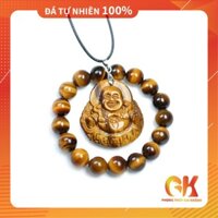COMBO VÒNG TAY + PHẬT DI LẶC đá mắt hổ vàng nâu