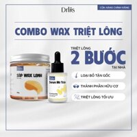 Combo wax triệt lông Drliis với Sáp wax lông lạnh 350gr và Mỡ trăn triệt lông 30ml
