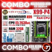 Combo X99 DDR4  Chạy giả lập - Main X99-P4 DDR4 OEM + CPU Xeon E5 2630v4 10N-20L ( Main New 100%  )