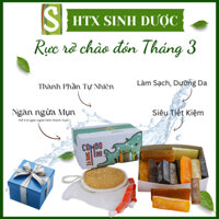 Combo xà bông mini 500g vụn tặng 2 túi lưới + 1 bông tắm xơ mướp , vụn xà bông - HTX Sinh Dược