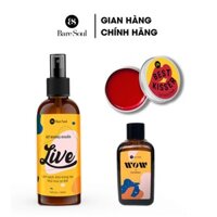 Combo Xịt kháng khuẩn LIVE 100ml + Dầu gội khô BareSoul Wow Dry Shampoo 50g + Son dưỡng Best Kisser Lip Tint & Cheek 10g
