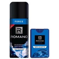 Combo xịt khử mùi toàn thân cho Nam Romano Force 150ml+Nước hoa bỏ túi Force 18ml