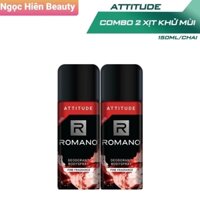 (Combo Xịt & Lăn) Khử mùi ROMANO Hương Attitude
