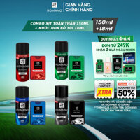 Combo Xịt toàn thân Romano 150ml + Nước hoa nam bỏ túi 18ml