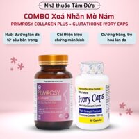 COMBO xoá nhăn mờ nám tăng cường nội tiết tố PRIMROSY COLLAGEN PLUS + GLUTATHIONE IVORY CAPS