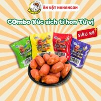 Combo xúc xích tí hon 4 vị ăn vặt siêu cuốn, xúc xích ăn liền HAHANGON