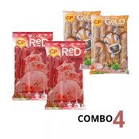 Combo xúc xích tiệt trùng CP vị heo và bò (4 gói)
