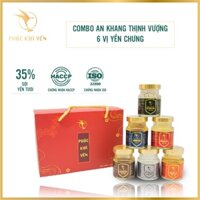 Combo Yến Chưng An Khang Thịnh Vượng 35% Sợi Yến Tươi Phúc Khí Yến 1 Set 6 Hũ