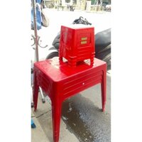 combo1 bàn 4 ghế nhựa màu đỏ