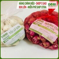Combo#2 Hành tím Lý Sơn Dori 1kg và Tỏi Lý Sơn Dori 500g Cam kết xuất xứ Lý Sơn