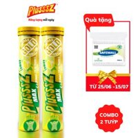 {COMBO2TUYP} Viên sủi PLUSSSZ MAX VITAMIN C & ZINC ( Kẽm ) vị chanh không đường bổ sung vitamin c và kẽm hỗ trợ TĂNG ĐỀ KHÁNG hỗ trợ tăng miễn dịch tặng kèm 01 gói 100 que tăm bông thân gỗ