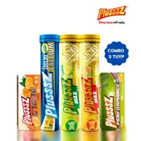 {COMBO5TUÝP} Viên sủi Plusssz Max Multi vị Cam + Vitamin C vị Chanh + Calcium + C1000 + Performance
