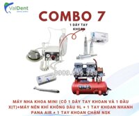 Combo7: Máy nha khoa mini +máy nén khí+tay khoan nhanh+tay khoan chậm