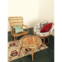 COMBOTrang trí ban công chung cư, decore ban công,combo ghế mây tròn, bàn, ghế mây thư giãn