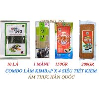 (COMBOX4 SIÊU TIẾT KIỆM) 10 LÁ RONG BIỂN SHUSHINORI+1 MÀNH DET+150GR THANH CUA+200GR THỊT HEM