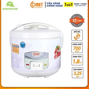 Nồi cơm điện Comet CM8018 (CM-8018) - Nồi cơ nắp gài, 1.8 lít, 700W