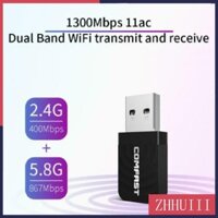 COMFAST Jt Thẻ Mạng Không Dây mini cf-812ac usb 3.0 1300mbps 802.11 b / g / n