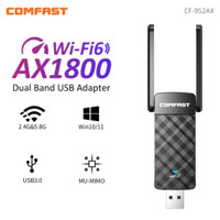 COMFAST usb thu wifi 5ghz 1800Mbps cho máy tính Bộ chuyển đổi USB WiFi6 tốc độ cao USB3.0 Dongle không dây cho Win10/11 CF-952AXV2