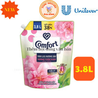 Comfort nước xả làm mềm vải Một lần xả / Hương Vườn Xuân túi 3.8L - Lưu hương sâu 100 giờ