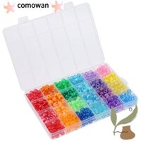 Comowan 720 CÁI Bộ dụng cụ làm vòng tay hạt Kandi, Bộ dụng cụ làm vòng tay Cầu vồng hạt Pony, Đồ trang sức DIY Thủ công 6 * 9mm Vòng cổ hạt ngựa bằng nhựa