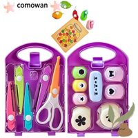 Comowan Kids Craft Hole Punch Shapes Set, Với Hộp Bảo Quản Dự Án DIY DIY Puncher Craft Set, Hướng Dẫn Sử Dụng Nhựa Trẻ Em Lỗ Punch