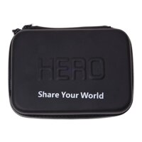 Compact Digital Camera Case Box Bag PU for GoPro Hero 4/3+ /3/2/1 Camera and Accessories with Strap Zipper Black S