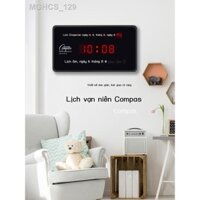 Compas LED kỹ thuật số lịch vạn niên đồng hồ treo tường phòng khách sáng tạo đồng hồ điện tử tắt