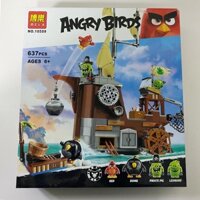 Compatible with LEGO 75825 Angry Birds series Pig Pirate Ship Pig Battle Assembly Toys*&**