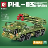 Compatible with LEGO Senbao Military PHL-03 Self propelled Rocket Gun puzzle 203109-**-