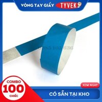 Compo 100c vòng tay giấy tyvek màu xanh dương xé không rách, không thấm nước