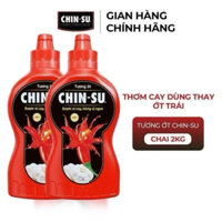 Compo 2 chai tương ớt chin-su trọng lượng mỗi chai 2kg đậm vị cay bùng vị ngon