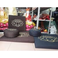 compo bồ đoàn và tọa cụ lớn 30x13cm, 67x70x5cm in hoa sen