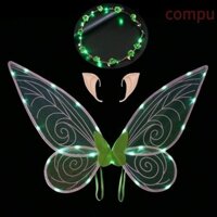 Compu 1 Bộ Cánh Bướm Cosplay Đạo Cụ Nữ Bé Gái Và Vòng Hoa Trang Phục Phụ Kiện Đảng Ủng Hộ Halloween Với Tinh Tai