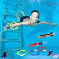 Compu 20 Chiếc Đồ Chơi Lặn Dưới Nước, Hình Cá Vòng Bể Bơi Đồ Chơi, Quà Tặng Nhựa Đầy Màu Sắc Lặn Bộ Trẻ Em