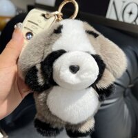 [Con Chó Con Dễ Thương] Real Rex Lông Thỏ Xe Móc Khóa Mặt Dây Chuyền Búp Bê Sang Trọng Búp Bê Ba Lô Túi Mặt Dây Chuyền Quà Tặng