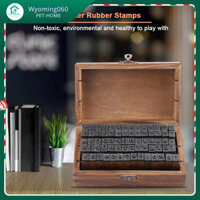 Con dấu chữ cái tiếng anh, con dấu số thường + hộp gỗ chữ cái tiếng anh, 70 cái【Wyoming060】
