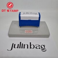 Con dấu flash F66130 in lên hộp giấy, túi nilon Kèm mực. KT 6x12cm